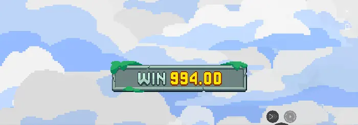 Экран игры Falling Pickaxe с крупным выигрышем 994.00